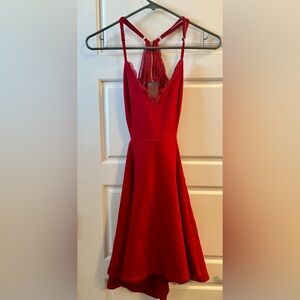 Lush sz small red dress, cutout and lace dress